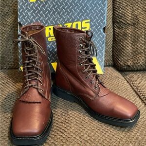 Brazos Men's Rugged Brown Leather Boots